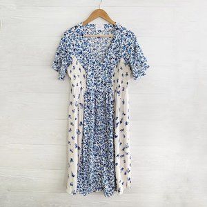 Seraphine Luxe Maternity Floral smocked nursing top button sundress 10 US 14 UK